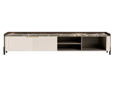 MISIA - Low wooden TV cabinet with doors _ ANA ROQUE INTERIORS